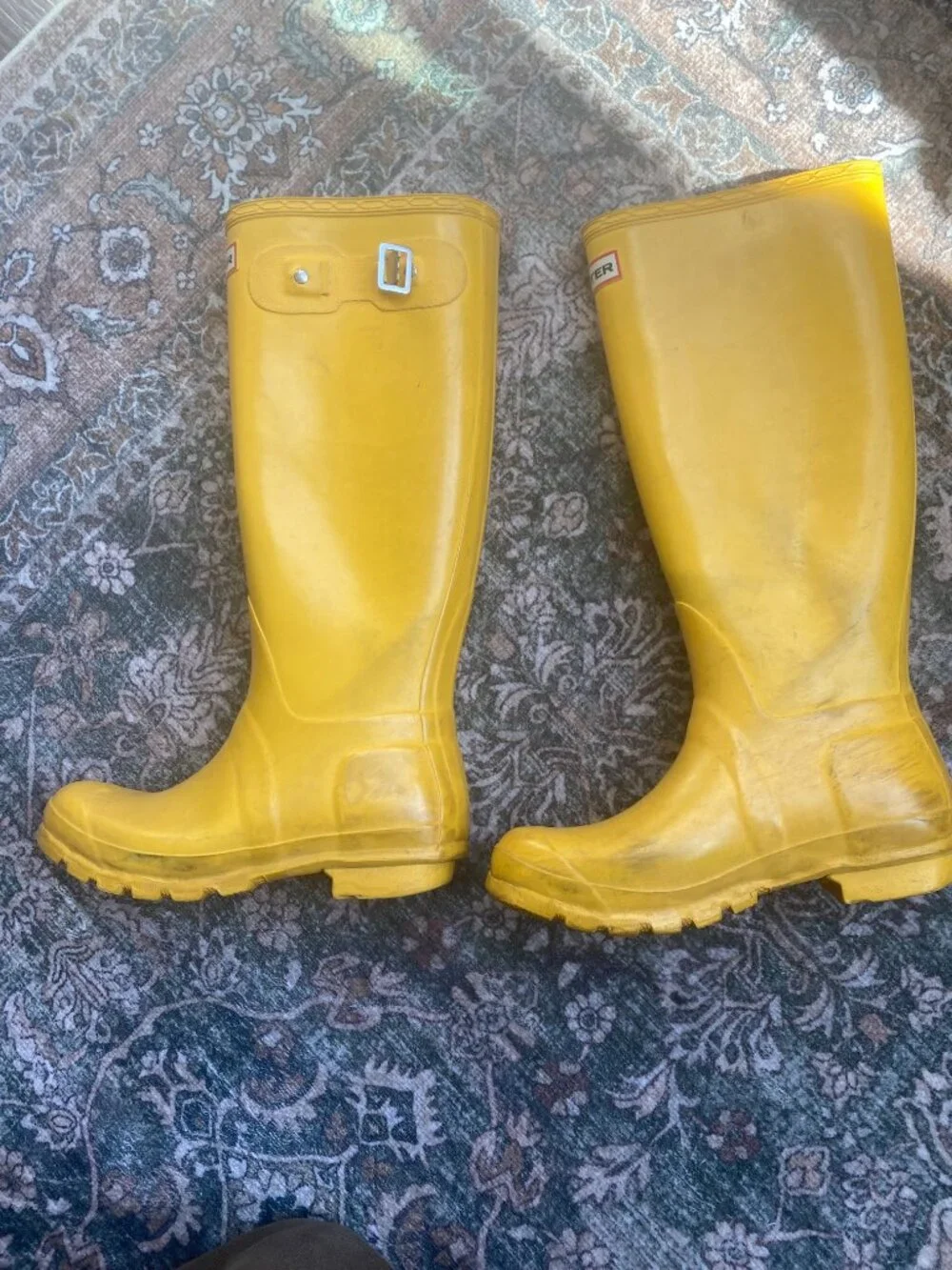 Tall Yellow Hunter Rain Boots - Picture 3 of 5